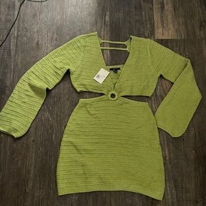 Crochet green dress